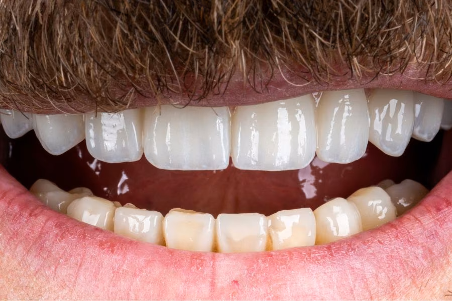 Smile makeover before and after treatment - Flow Dental Studio Gdynia